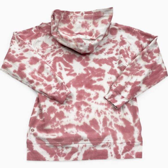 Lululemon Pink White Hooded Tie Dye Camo Hoodie Sweatshirt Pullover Women's 6 - Picture 5 of 13